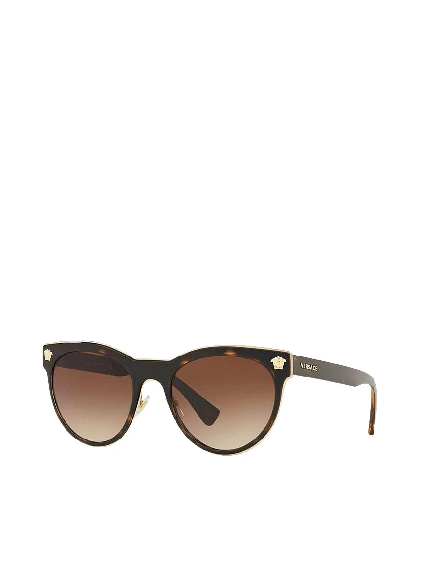 Versace Medusa Charm Cat Eye Sunglasses O2198 In Havana