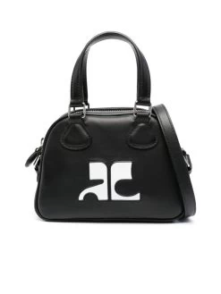 Smooth Grain Logo Patch Handbag