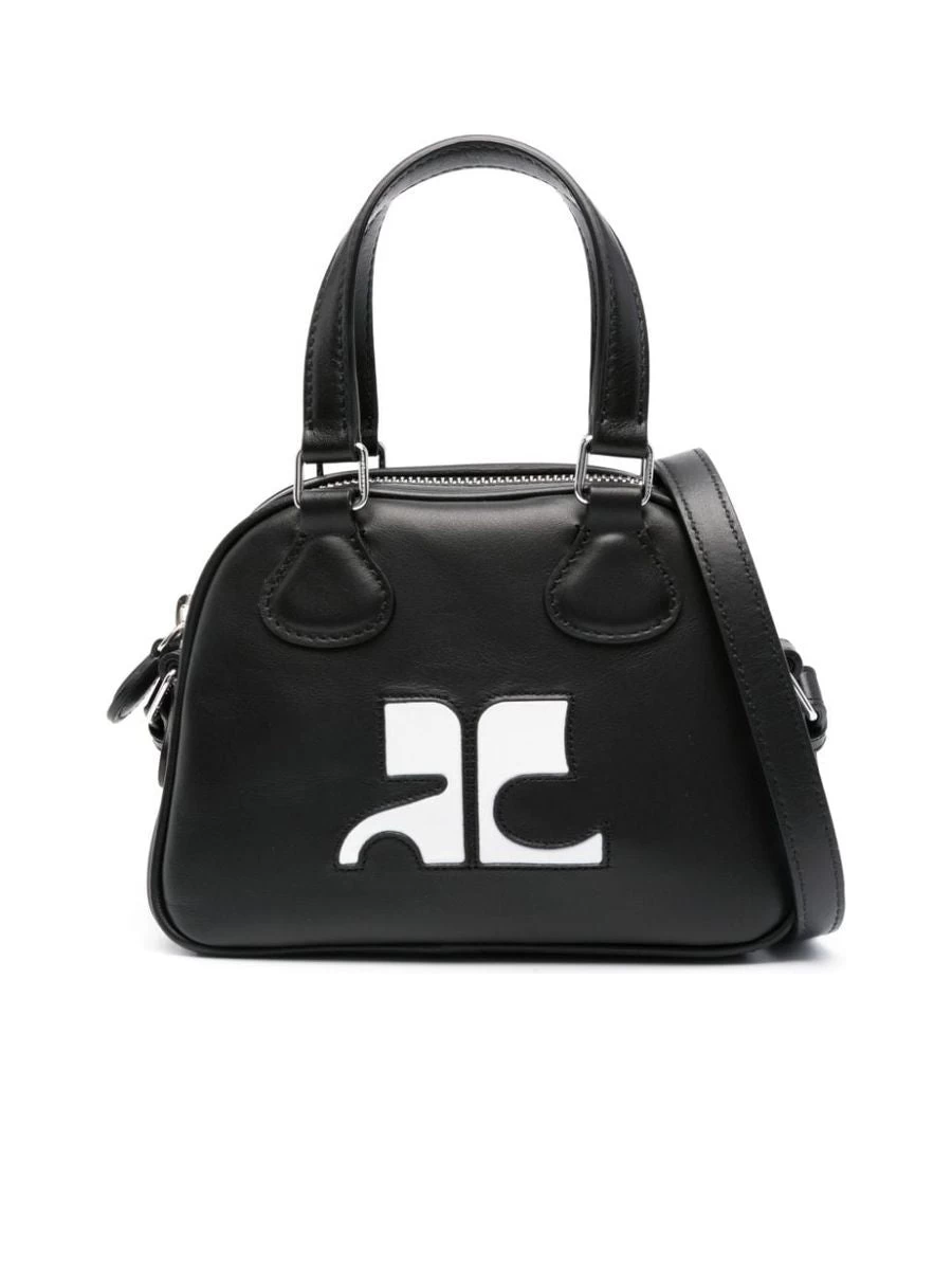 Smooth Grain Logo Patch Handbag