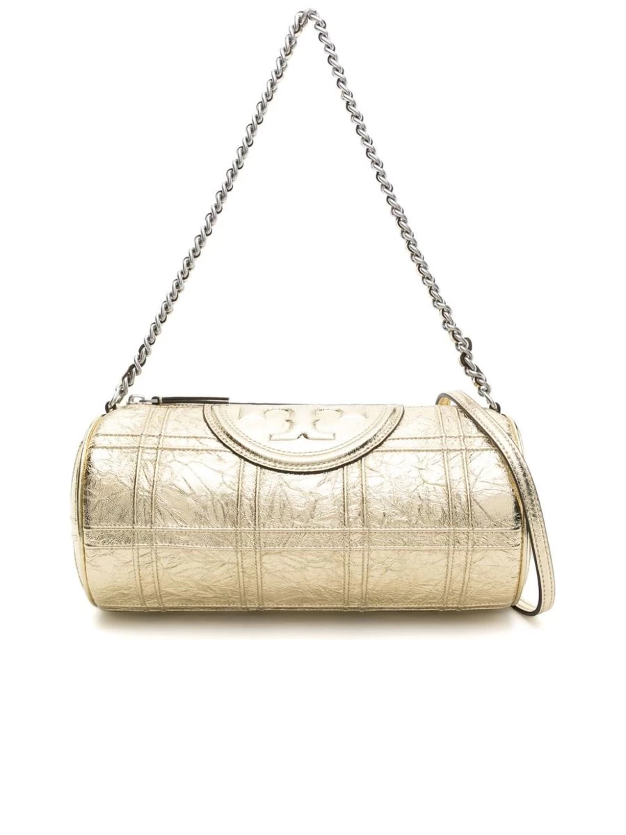 Tory Burch Metallic Texture Pipedtrim Shoulder Bag