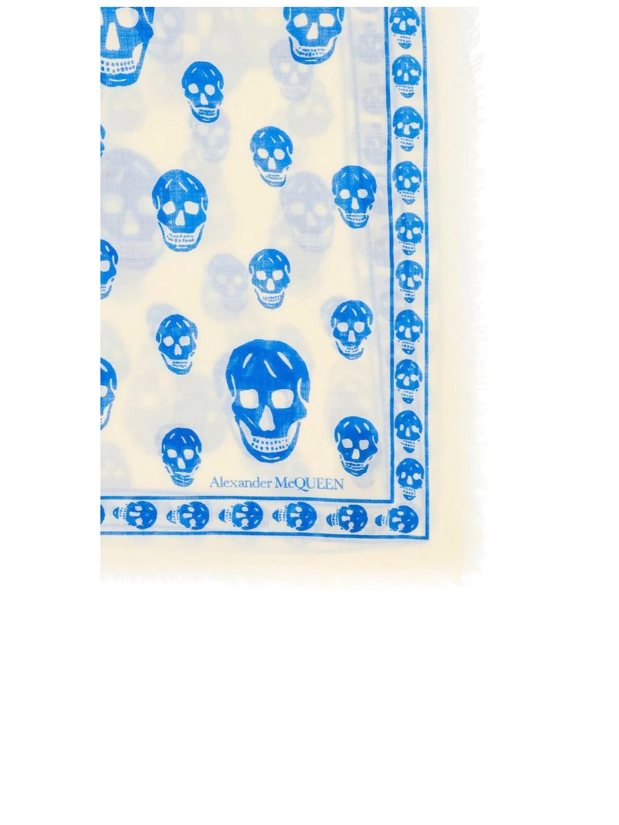 Alexander McQueen Skull Motif Light Wool Scarf - Image 2