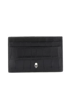 Alexander McQueen Skull Embossed Leather Cardholder