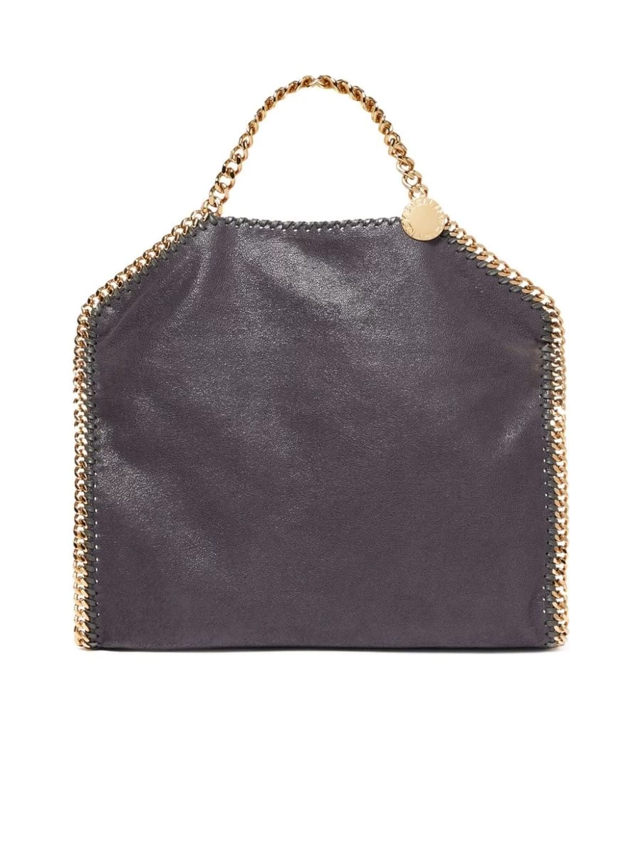 STELLA MCCARTNEY Faux Leather Whipstitch Chain Trim Handbag