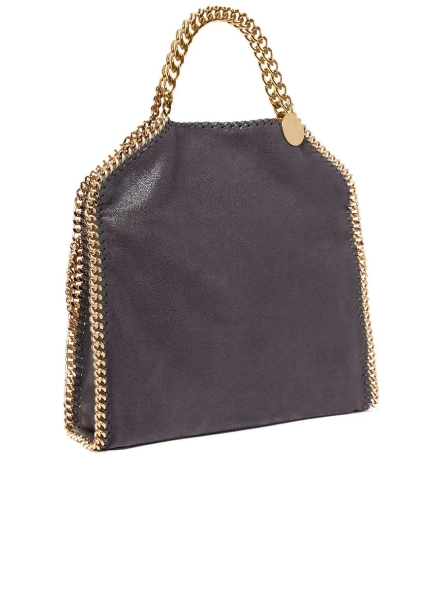 STELLA MCCARTNEY Faux Leather Whipstitch Chain Trim Handbag - Image 3