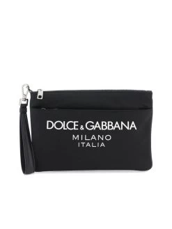 Dolce & Gabbana Nylon Pouch With Rubberized Logo