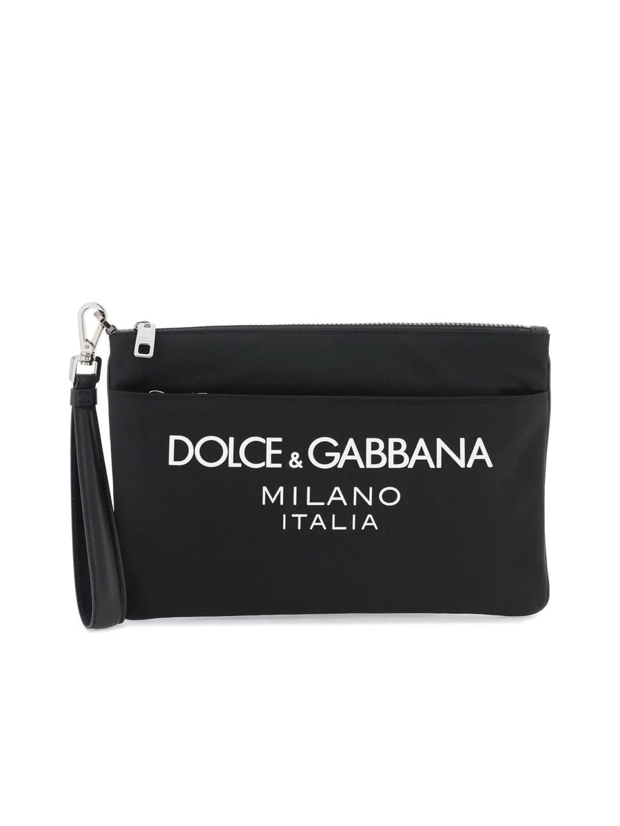 Dolce & Gabbana Nylon Pouch With Rubberized Logo