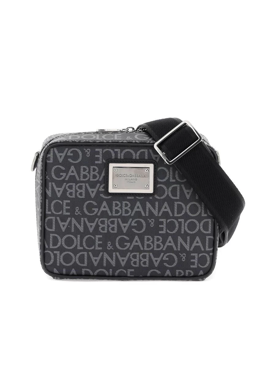 Dolce & Gabbana Coated Jacquard Messenger Bag