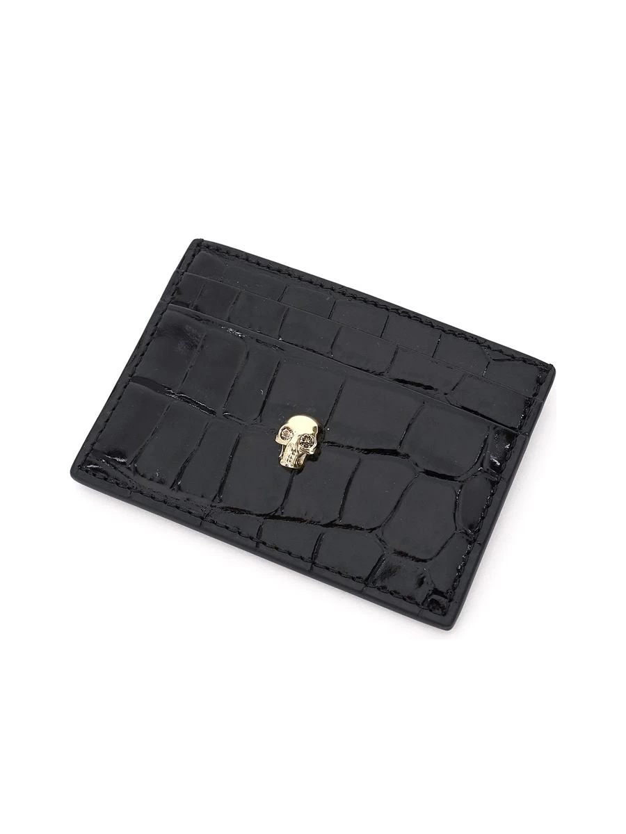 Alexander McQueen Skull Crocodileembossed Leather Card Holder - Image 2