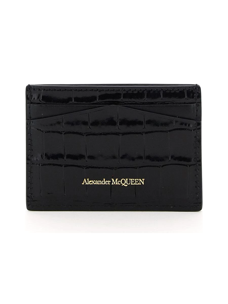 Alexander McQueen Skull Crocodileembossed Leather Card Holder - Image 3