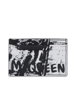 Alexander McQueen Graffiti Leather Cardholder
