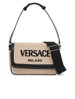 Versace Milano Raffia Crossbody Bag