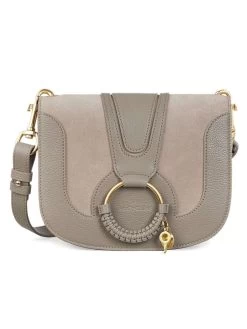 See By Chloé Hana Leather & Suede Shoulder Bag In Motty Grey