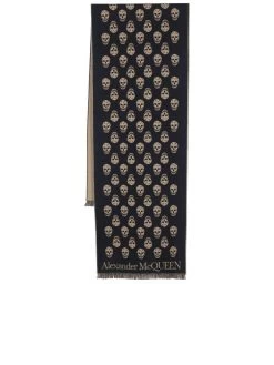 Alexander McQueen Skulljacquard Wool Scarf