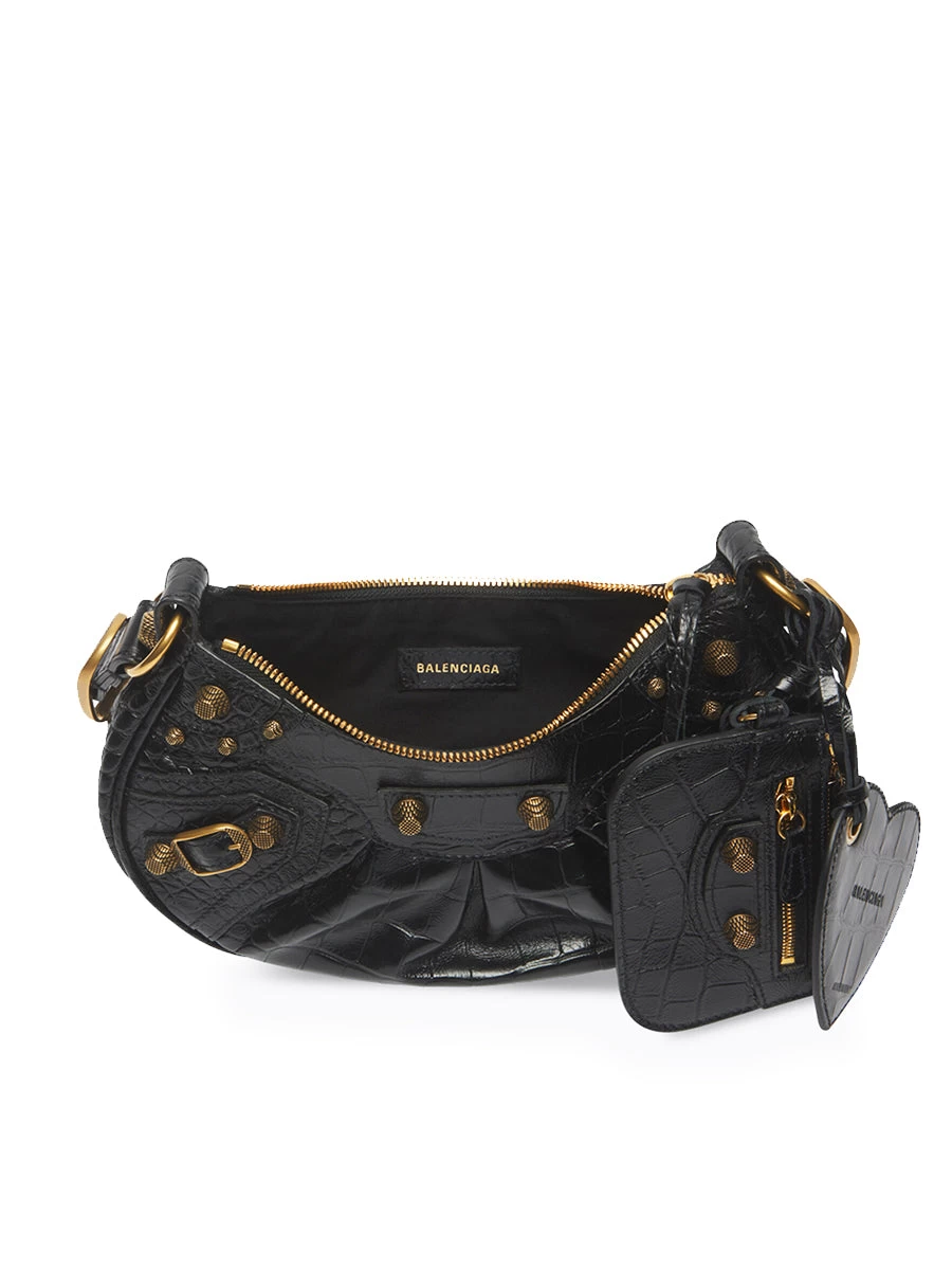 Balenciaga Le Cagole XS Shoulder Bag Crocodile Embossed - Image 3