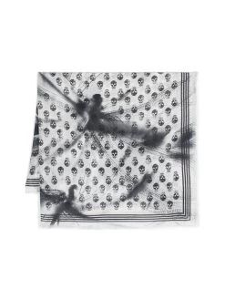 Alexander McQueen Lightweight Striped Frayed Scarf