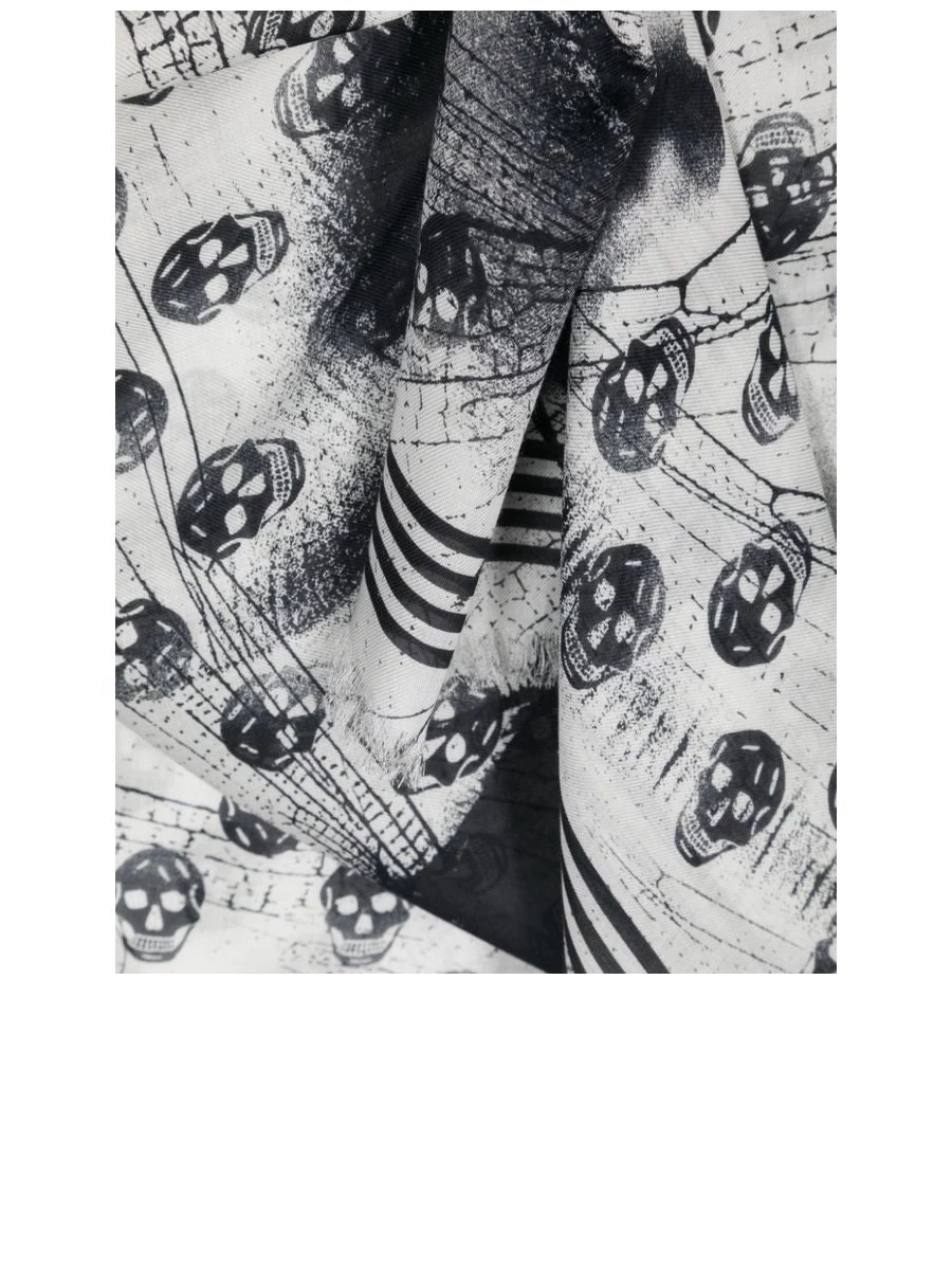 Alexander McQueen Lightweight Striped Frayed Scarf - Image 2