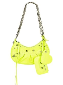 Balenciaga Le Cagole XS Shoulder Bag With Chain Metallized In Yellow