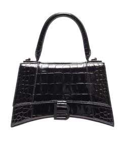Balenciaga Hourglass XS Top Handle Bag In Black