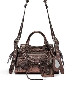 Balenciaga Neo Cagole XS Shoulder Bag In Metallized Bronze