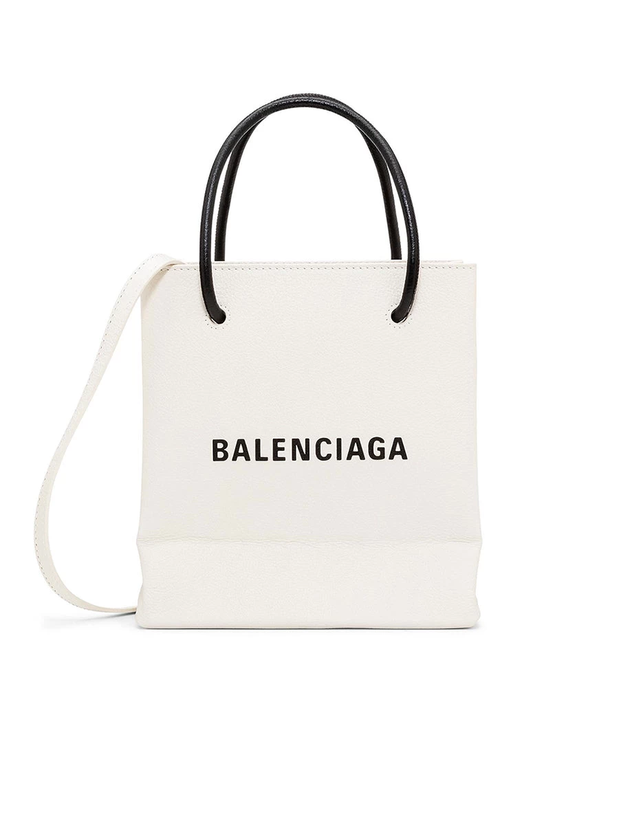 Balenciaga Shopping XXS North South Tote Bag In White