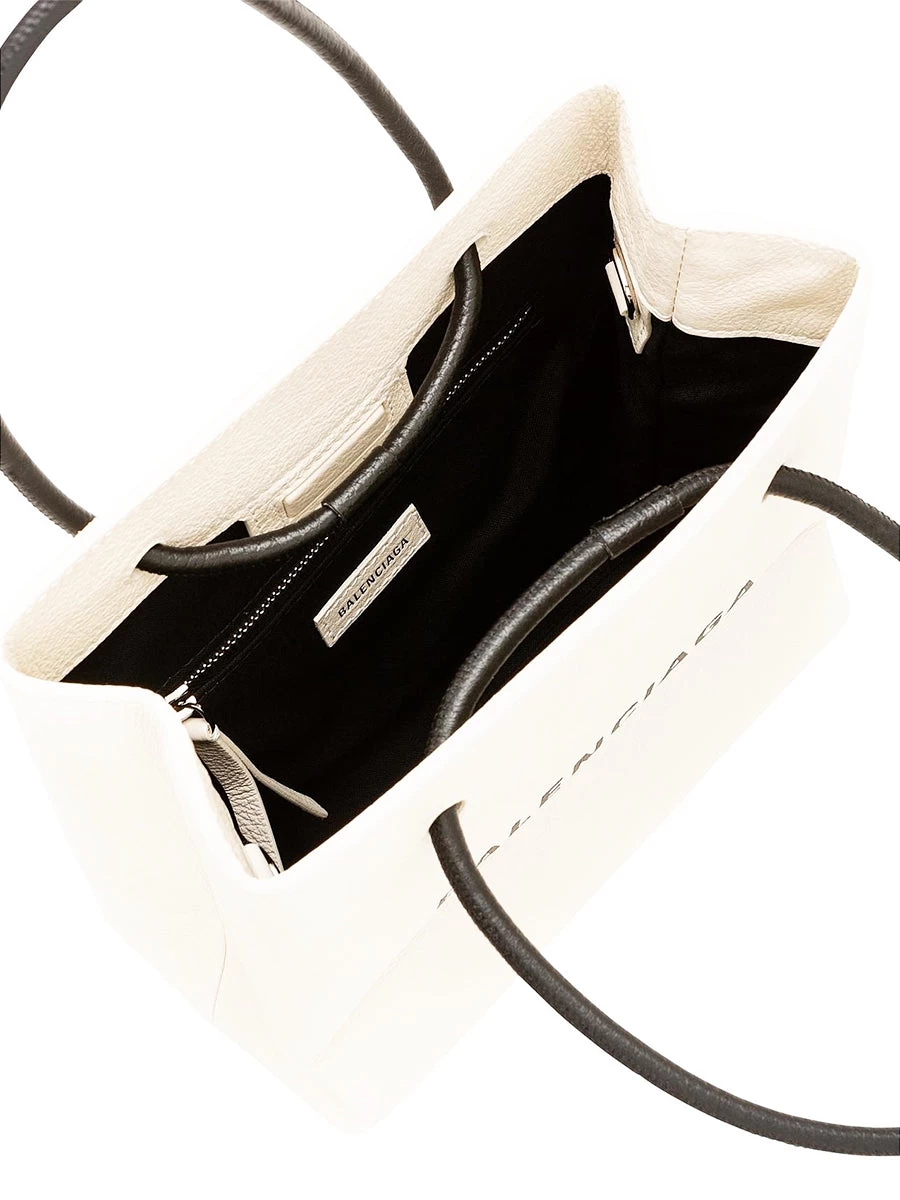 Balenciaga Shopping XXS North South Tote Bag In White - Image 2