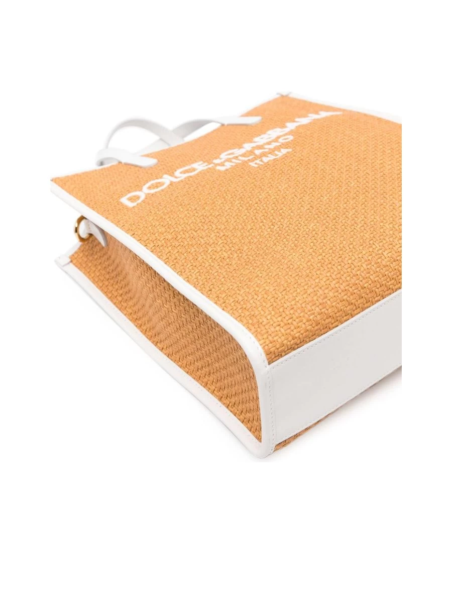 Dolce & Gabbana Shopper With Woven Design And Embroidered Logo - Image 3