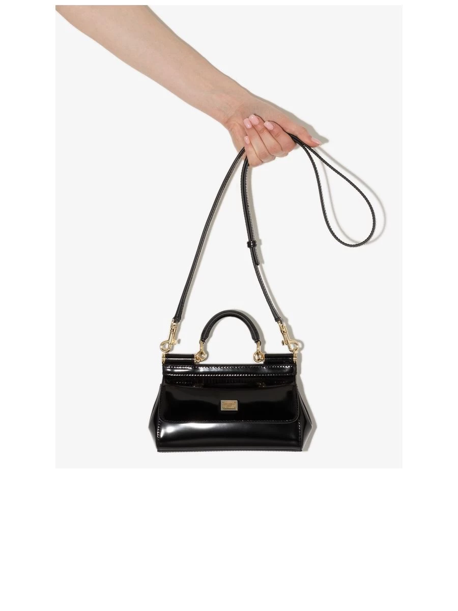 Dolce & Gabbana Elegant Leather Handbag With Goldtone Accents - Image 5