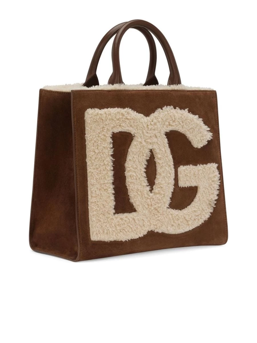 Dolce & Gabbana Logoembroidered Shearlingdetail Bag - Image 4