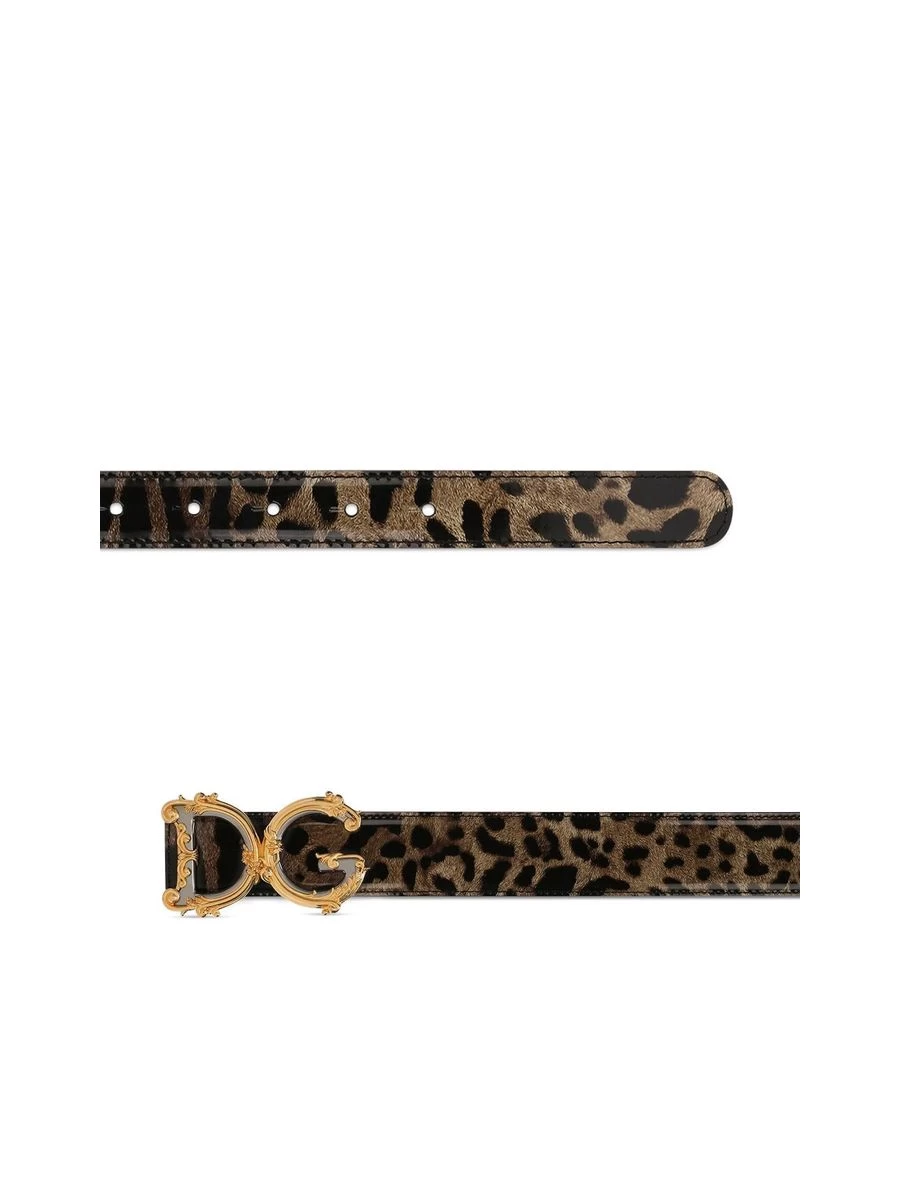Dolce & Gabbana Leopardprint Logo Plaque Belt - Image 2