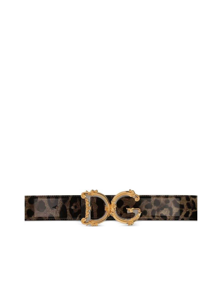 Dolce & Gabbana Leopardprint Logo Plaque Belt - Image 4