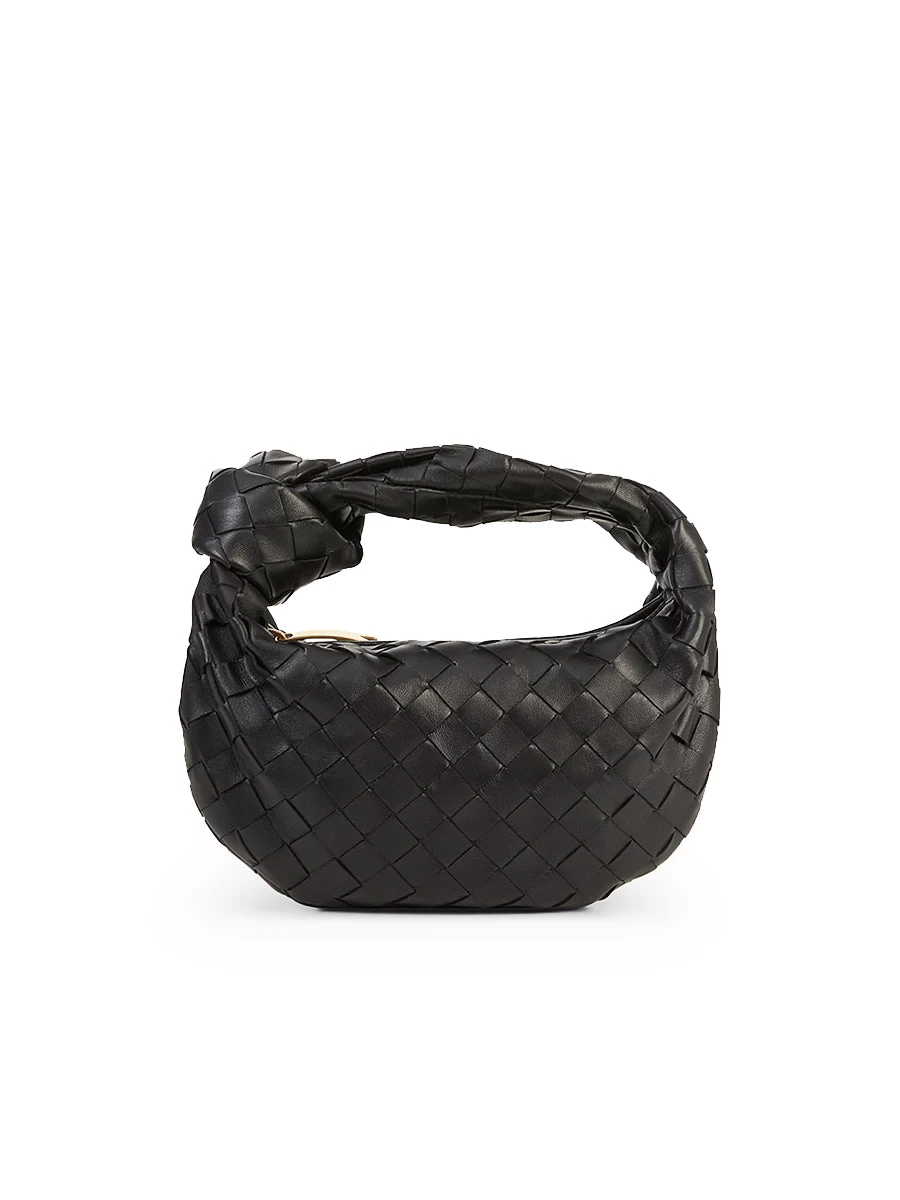 Bottega Veneta Mini Jodie In Black With Gold Hardware