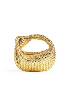 Bottega Veneta Mini Jodie In Laminated Gold