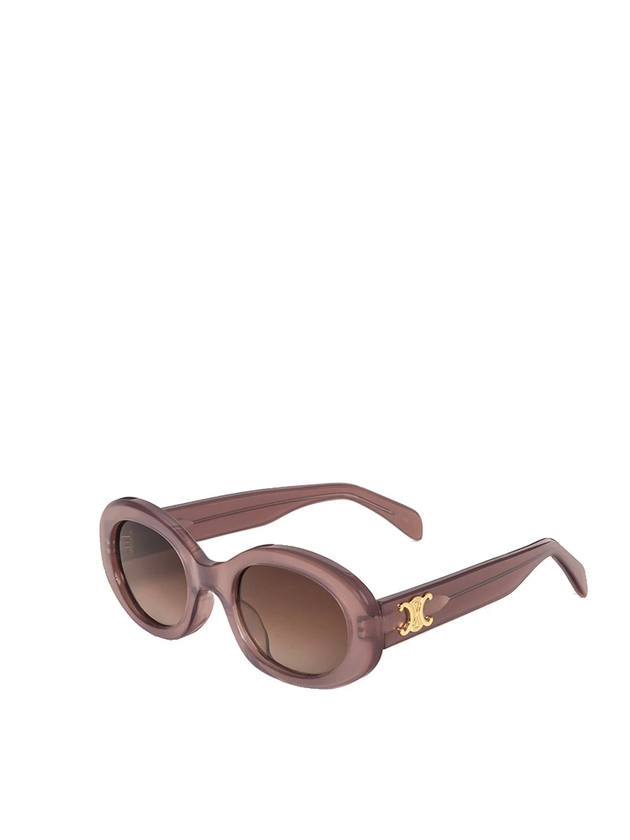 Celine Oval Sunglasses CL40194U In Milky Hazelnut