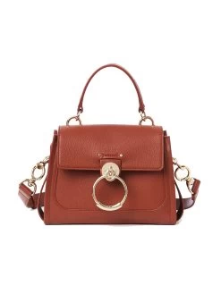 Chloé Mini Tess Day Bag In Sepia Brown