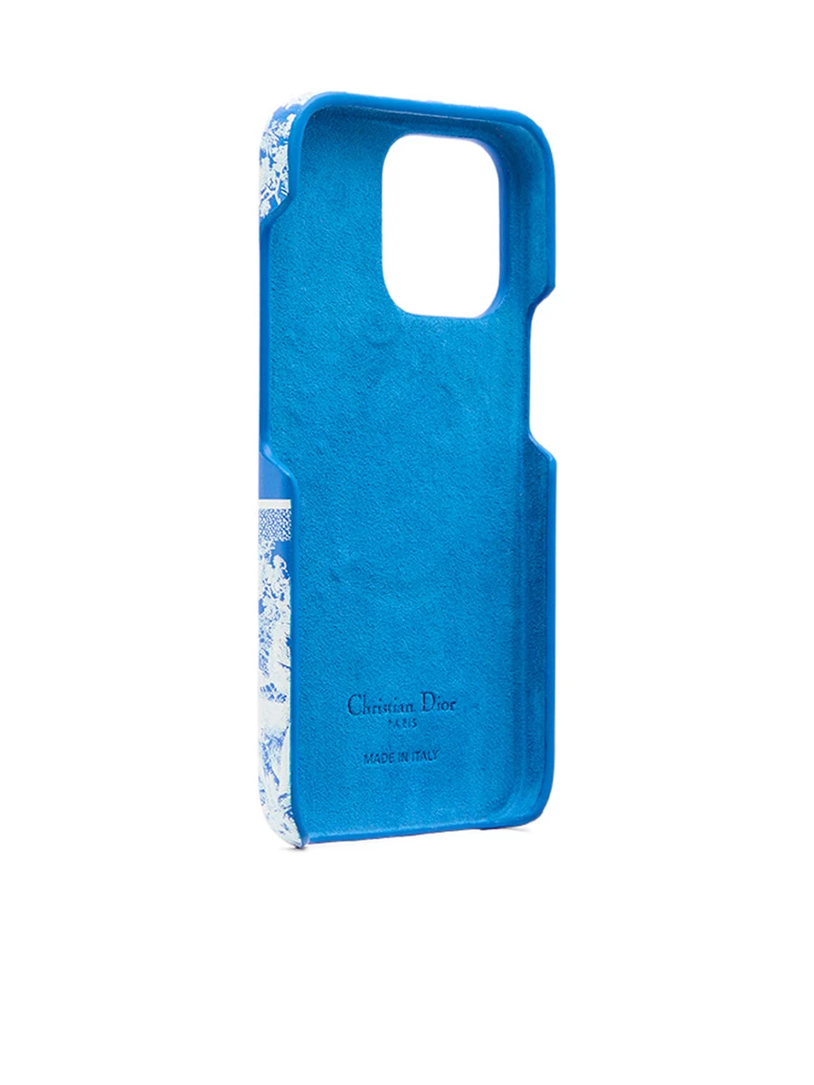 Dior Case Iphone 13 Pro In Fluorescent Blue Toile De Jouy - Image 3