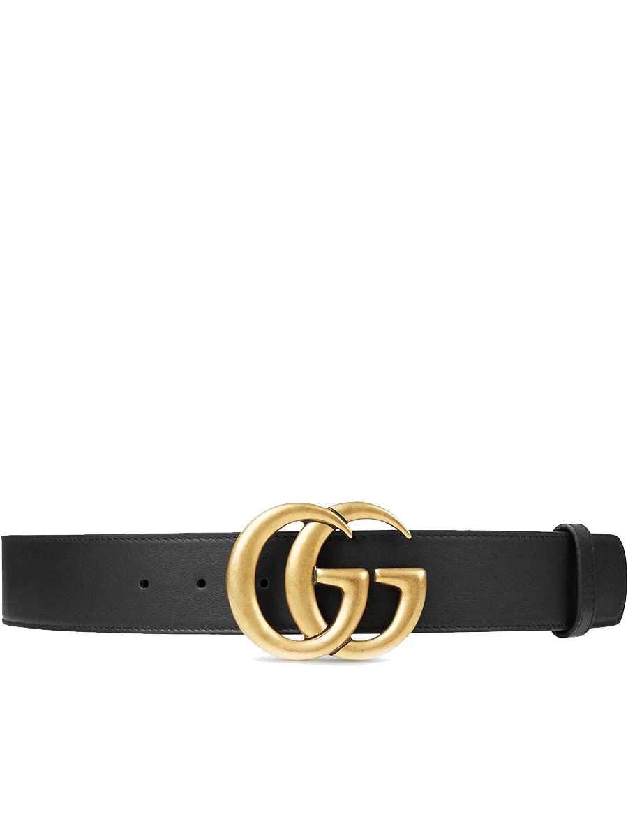Gucci Wide Smooth Leather Belt With Double G Buckle
