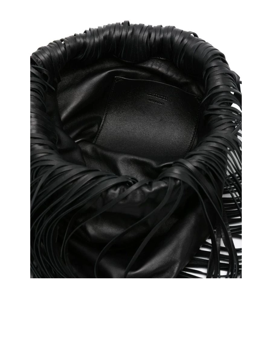 Jil Sander Smooth Grain Fringe Detailing Bucket Bag - Image 5