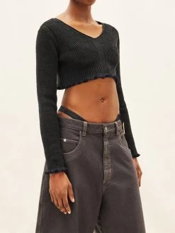 Jacquemus La Maille Santon Crop In Black