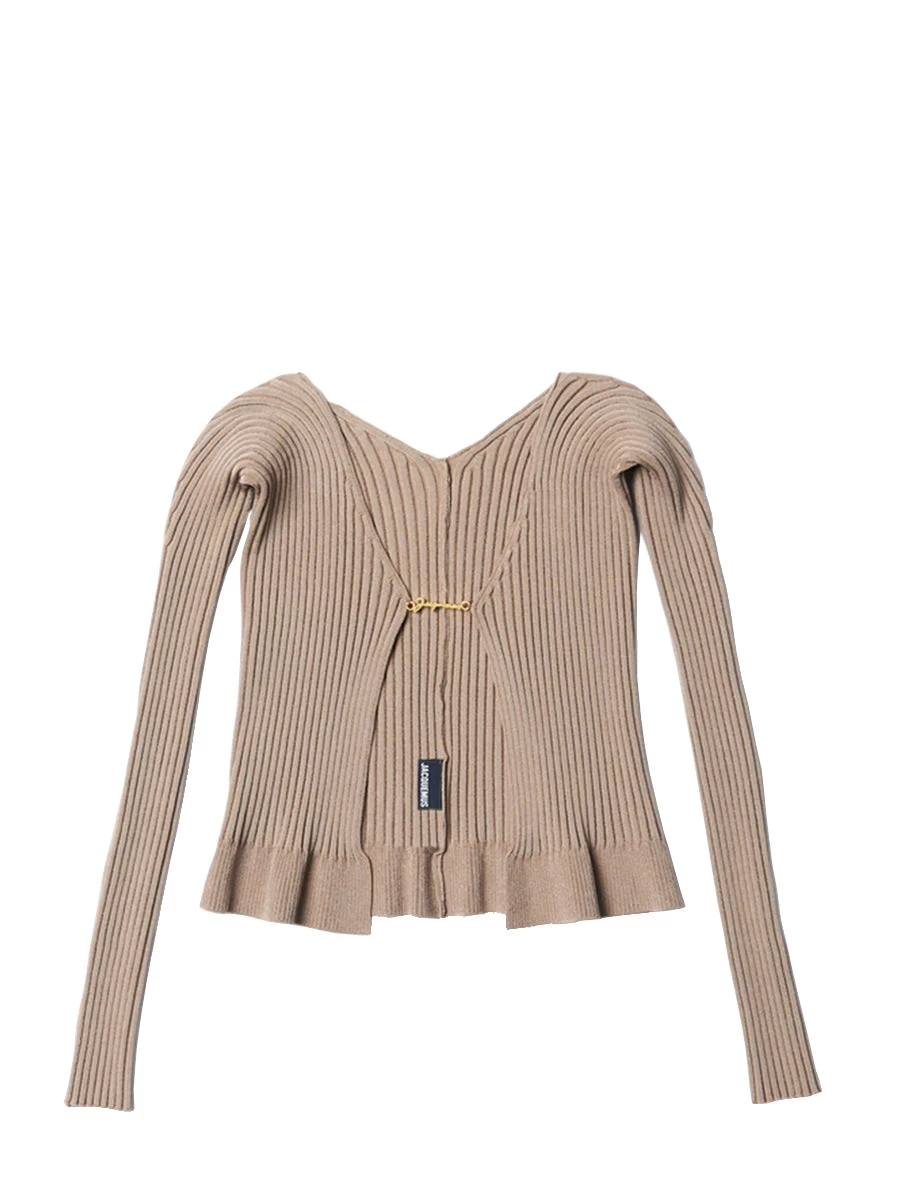 Jacquemus La Maille Pralù In Dark Beige - Image 2