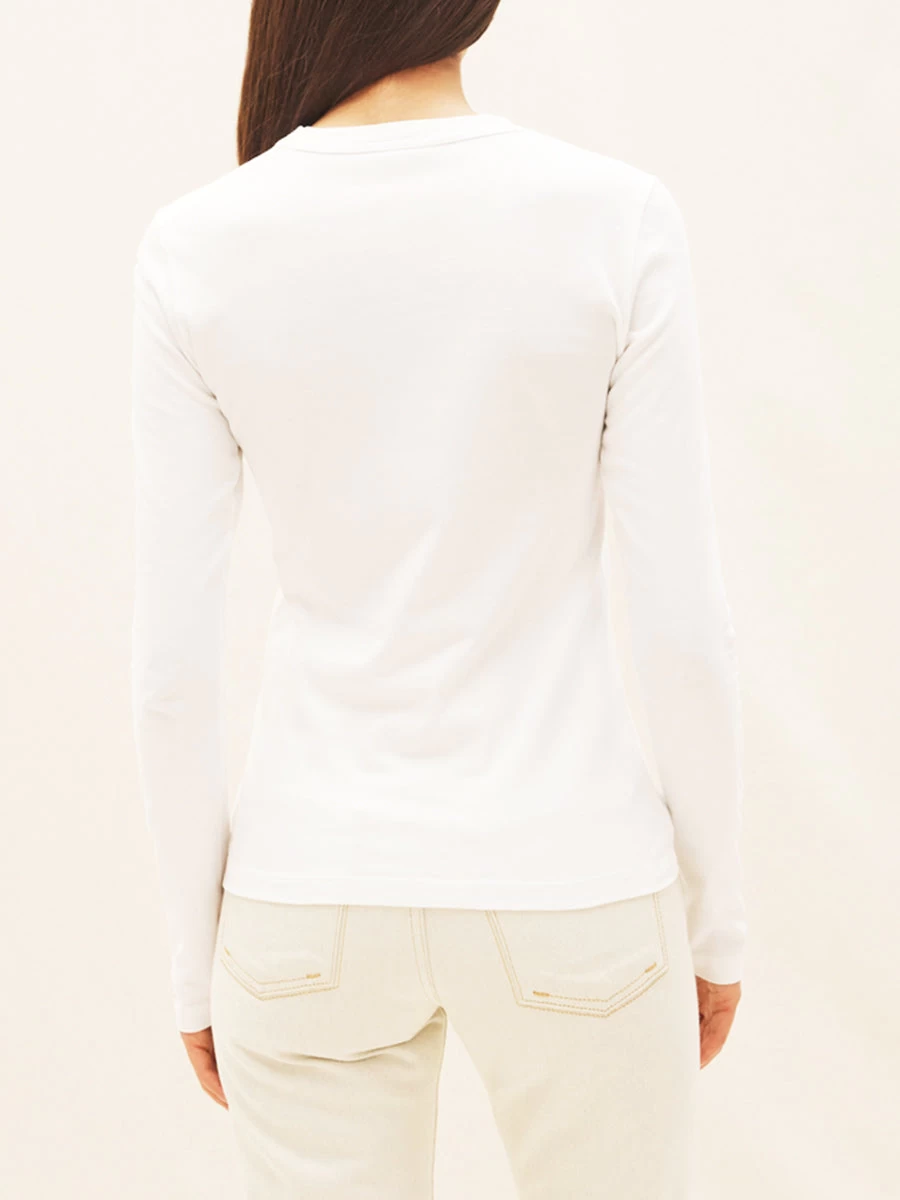 Jacquemus Le T-Shirt Brodé Manches Longues In White - Image 4