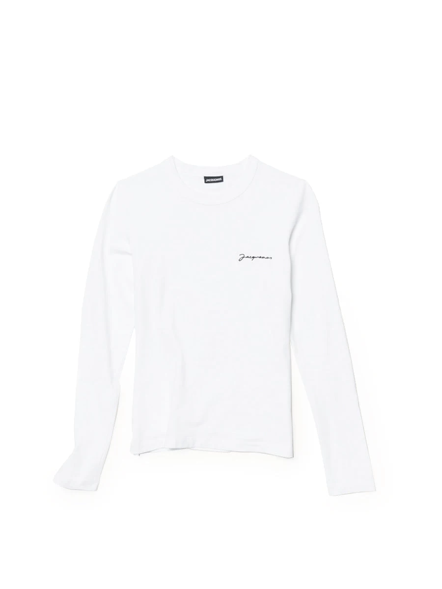 Jacquemus Le T-Shirt Brodé Manches Longues In White - Image 2