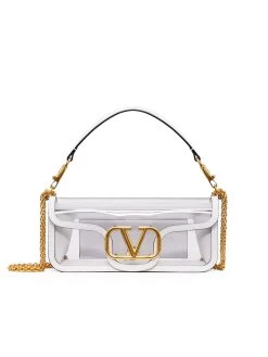 Valentino Garavani Loco Shoulder Bag In Polymeric Material Transparent