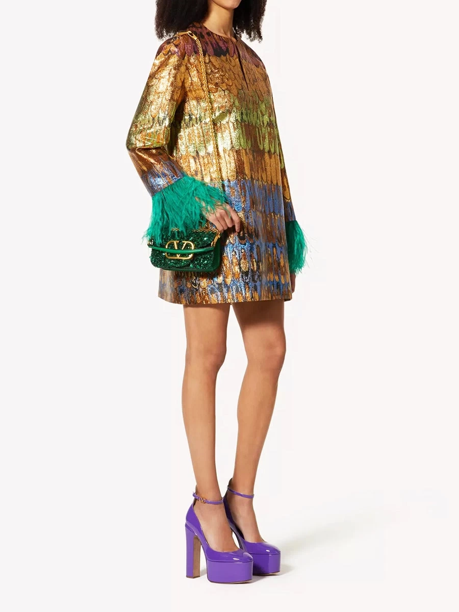 Valentino Garavani Small Loco Shoulder Bag With 3D Embroidery In Antique Green - Image 6