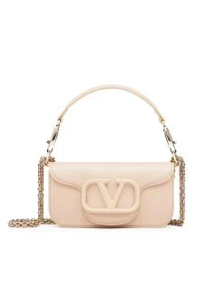 Valentino Garavani Small Loco Calfskin Shoulder Bag In Powder Rose