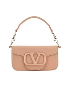 Valentino Garavani Small Loco Calfskin Shoulder Bag In Rose Canelle