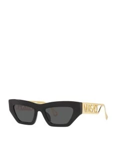 Versace Vintage Cat Eye Sunglasses O4432 In Black & Gold