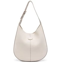 Tod's Light Beige Pebbled Shoulder Bag